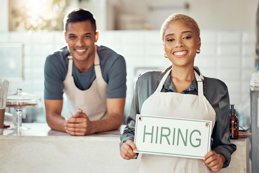 People hiring sign