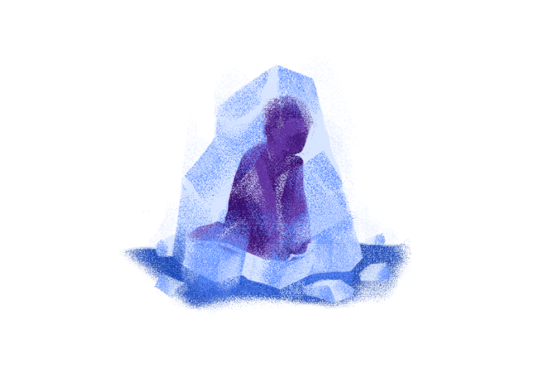 Frozen in ice